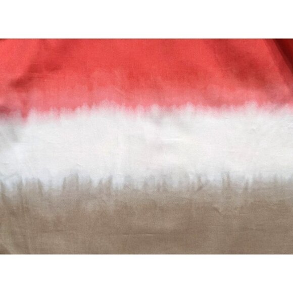 NWT NINE WEST 98% Cotton Coral Tan Belted Sheath Dress Sz 8 Sleeveless Tie Dye - Picture 2 of 11